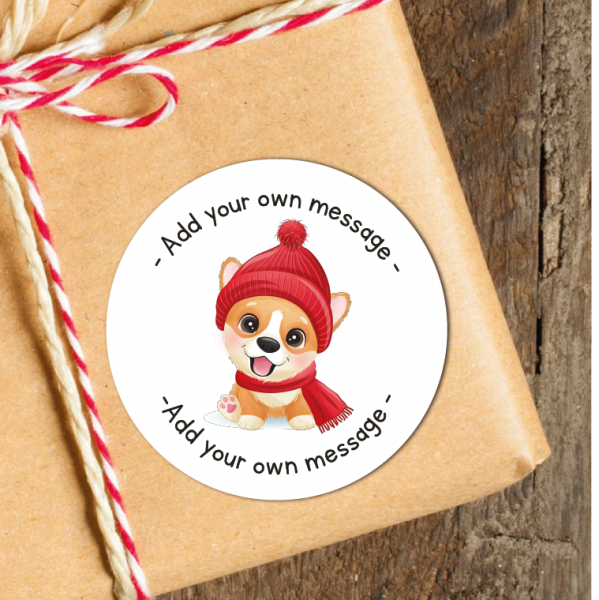 24 Personalised Christmas Stickers Cute Dogs
